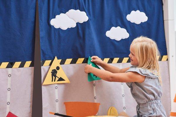 Hoppekids Bouw gordijn voor halfhoog bed 70x160 cm - Afbeelding 6