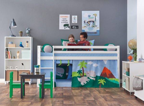 Hoppekids Dinosaurussen gordijn voor halfhoog en stapelbed 90x200 cm - Afbeelding 4