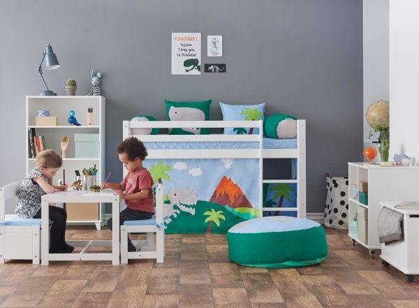 Hoppekids Dinosaurussen gordijn voor halfhoog en stapelbed 70x160 cm - Afbeelding 4