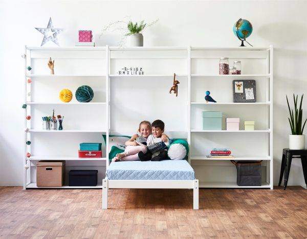 Hoppekids STOREY boekenplank met 14 planken en bed, 70x160 cm - Afbeelding 3