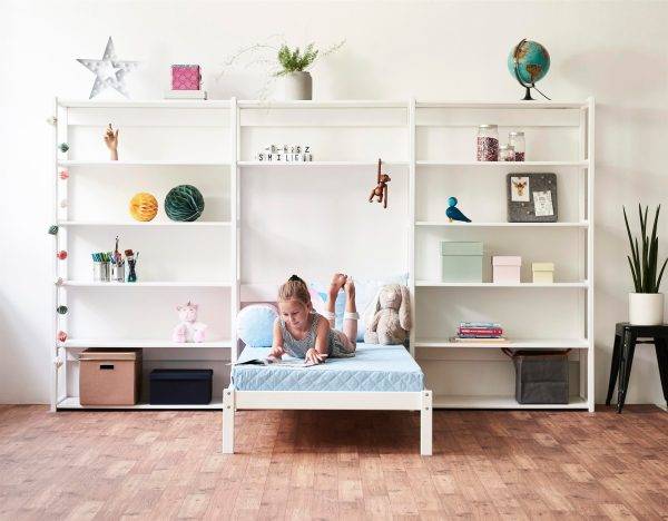 Hoppekids STOREY boekenplank met 14 planken en bed, 70x160 cm - Afbeelding 2