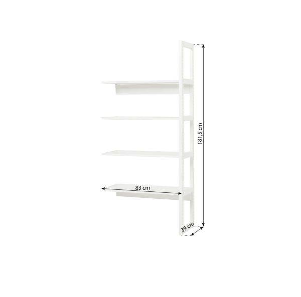 Hoppekids STOREY halve sectie met 4 planken, 80 cm, Wit - Afbeelding 5