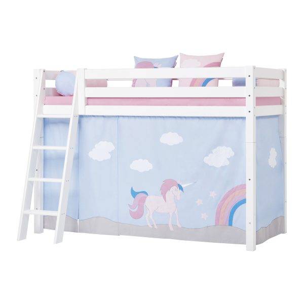 Hoppekids Eenhoorn gordijn voor halfhoog bed 90x200 cm - Afbeelding 4