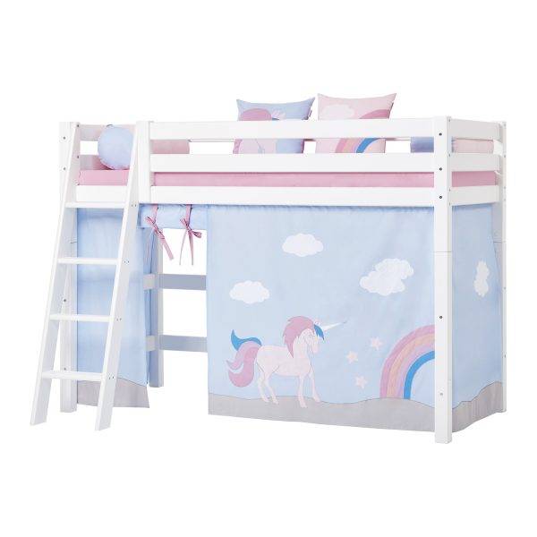 Hoppekids Eenhoorn gordijn voor halfhoog bed 90x200 cm - Afbeelding 5