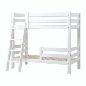Hoppekids ECO Luxury stapelbed 70x160 cm met twee bedhekken en schuine ladder, Wit
