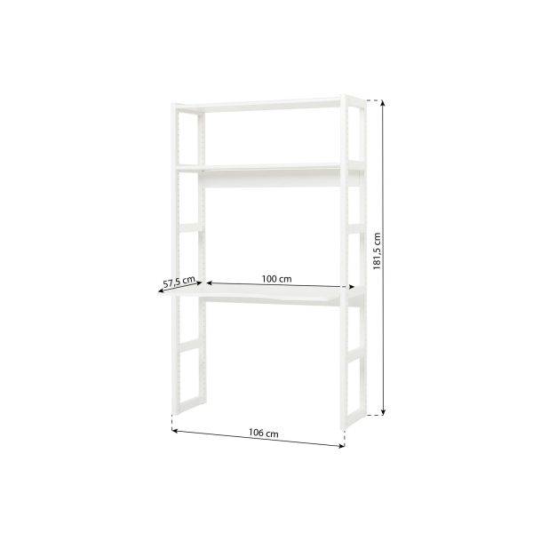 Hoppekids STOREY sectie met 2 planken en bureau, 100 cm, Wit - Afbeelding 6
