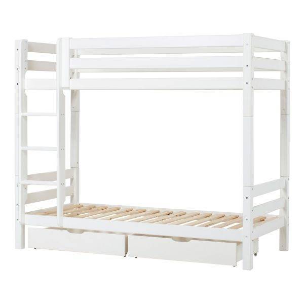 Hoppekids ECO Luxury hoog stapelbed met ladder en flexibel lattenbodem 90x200 cm, Wit - Afbeelding 7