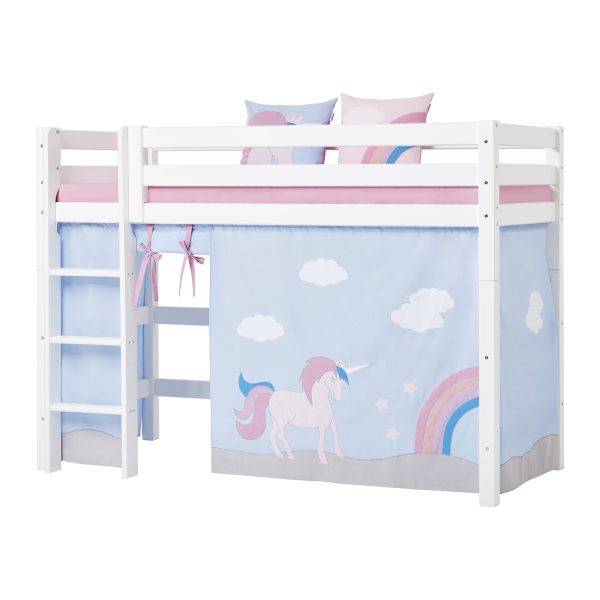Hoppekids Eenhoorn gordijn voor halfhoog bed 90x200 cm - Afbeelding 3