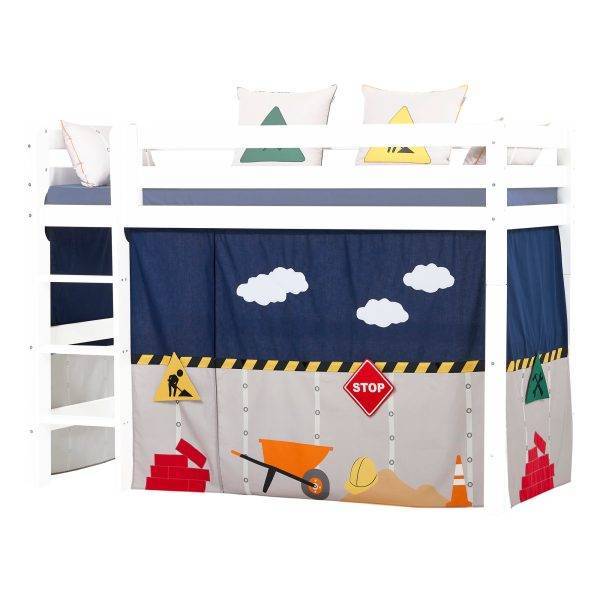 Hoppekids Bouw gordijn voor halfhoog bed 90x200 cm - Afbeelding 2