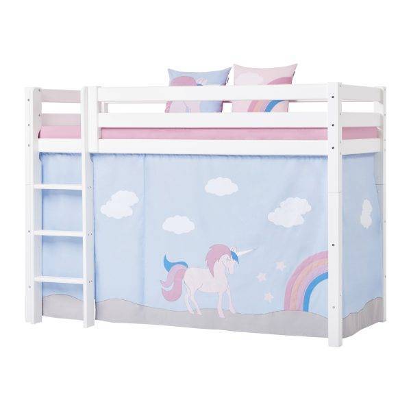 Hoppekids Eenhoorn gordijn voor halfhoog bed 90x200 cm - Afbeelding 2