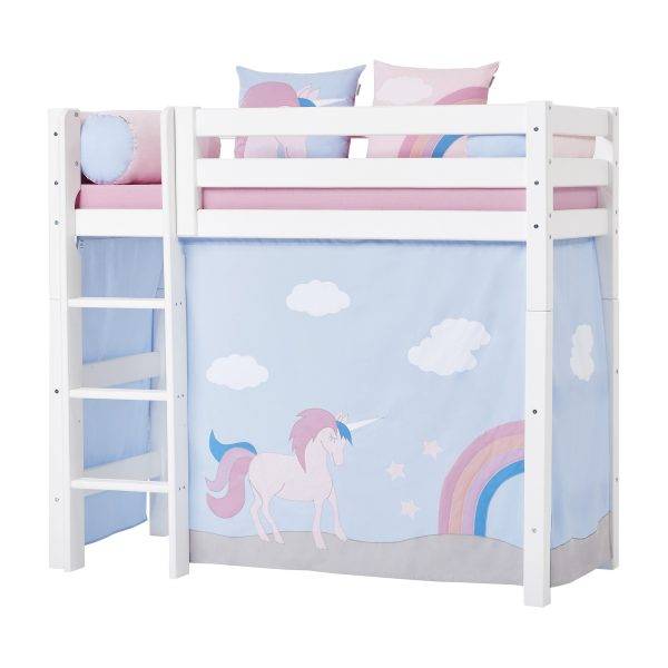 Hoppekids Eenhoorn gordijn voor halfhoog bed 70x160 cm - Afbeelding 2