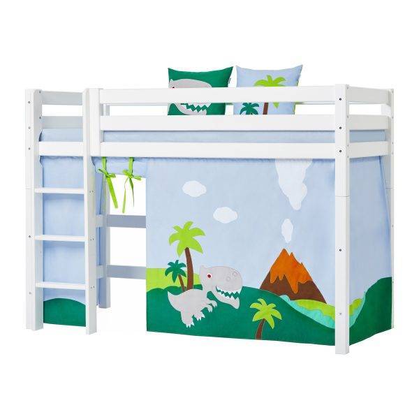 Hoppekids Dinosaurussen gordijn voor halfhoog bed 90x200 cm - Afbeelding 3