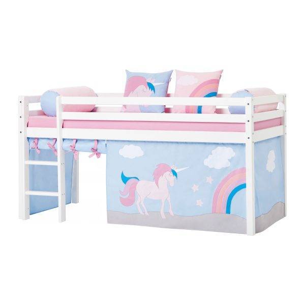 Hoppekids Eenhoorn gordijn voor halfhoog en stapelbed 90x200 cm - Afbeelding 2