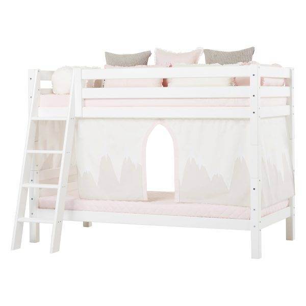 Hoppekids ECO Luxury stapelbed 90x200 cm met schuine ladder, Flexibel lattenbodem, Wit - Afbeelding 2