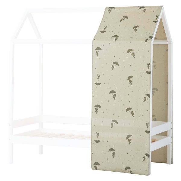 Hoppekids Ole Lukoie gordijn voor huisbed 70x160 cm, Groen - Afbeelding 4