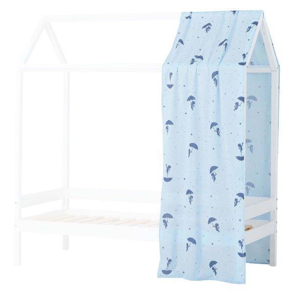 Hoppekids Ole Lukoie gordijn voor huisbed 70x160 cm, Blauw