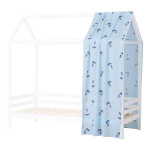 Hoppekids Ole Lukoie gordijn voor huisbed 90x200 cm, Blauw