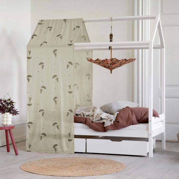Hoppekids Ole Lukoie gordijn voor huisbed 70x160 cm, Groen - Afbeelding 2