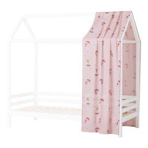 Hoppekids Ole Lukoie gordijn voor huisbed 90x200 cm, Rood