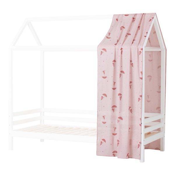 Hoppekids Ole Lukoie gordijn voor huisbed 90x200 cm, Rood