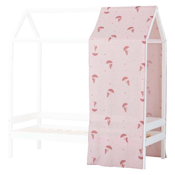 Hoppekids Ole Lukoie gordijn voor huisbed 70x160 cm, Rood - Afbeelding 4