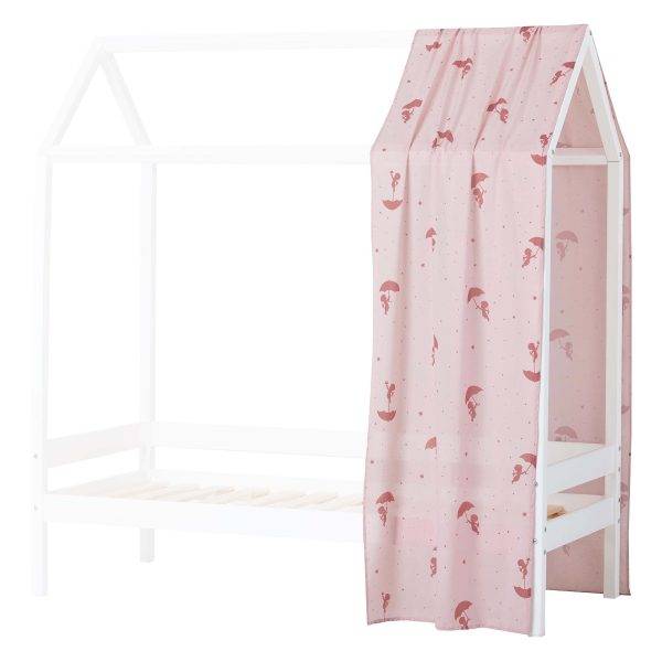 Hoppekids Ole Lukoie gordijn voor huisbed 70x160 cm, Rood