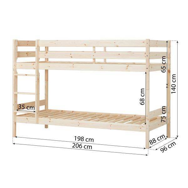 ECO Comfort stapelbed 90x200 cm met lattenbodem, Naturel - Afbeelding 7