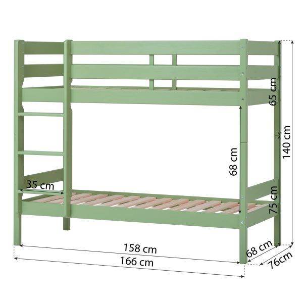 ECO Comfort stapelbed 70x160 cm met lattenbodem & ECO Dream matras, Duifgrijs - Afbeelding 9