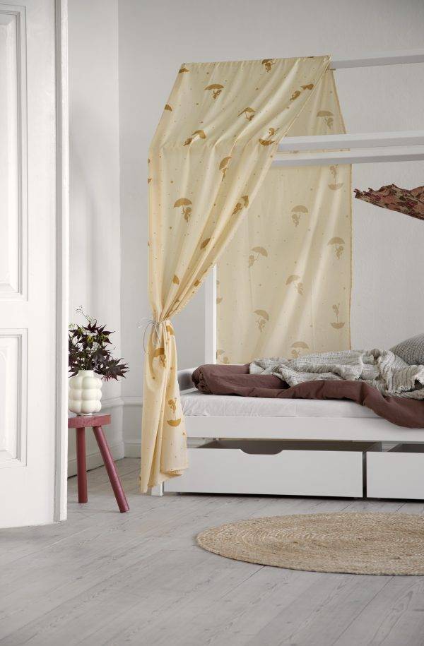 Hoppekids Ole Lukoie gordijn voor huisbed 70x160 cm, Geel - Afbeelding 3