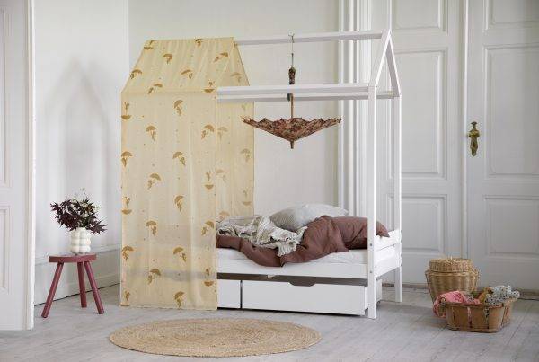 Hoppekids Ole Lukoie gordijn voor huisbed 70x160 cm, Geel - Afbeelding 2