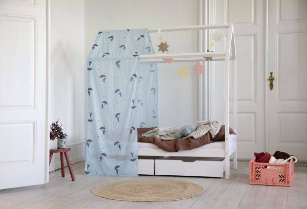 Hoppekids Ole Lukoie gordijn voor huisbed 70x160 cm, Blauw - Afbeelding 2