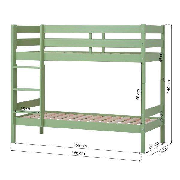 ECO Comfort stapelbed 90x200 cm met lattenbodem, Wit - Afbeelding 4