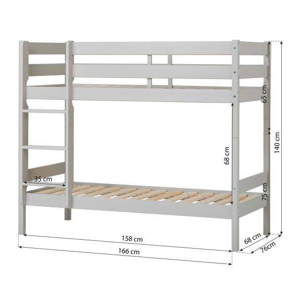 ECO Comfort stapelbed 90x200 cm met lattenbodem, Pale green - Afbeelding 4