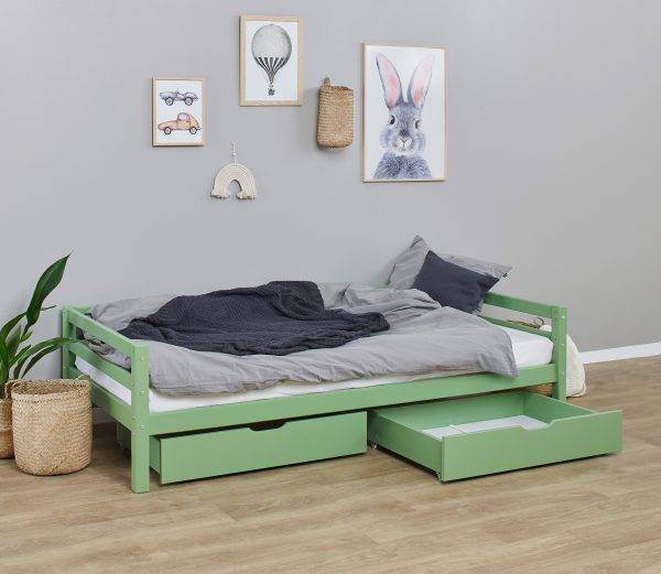 Hoppekids ECO Luxury ladekast voor 70x190 cm en 90x200 cm bedden, Pale Green - Afbeelding 6