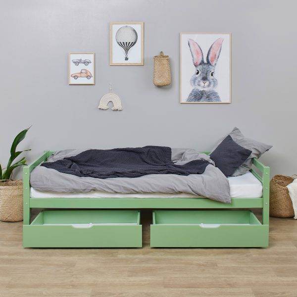 Hoppekids ECO Luxury ladekast voor 70x190 cm en 90x200 cm bedden, Pale Green - Afbeelding 7