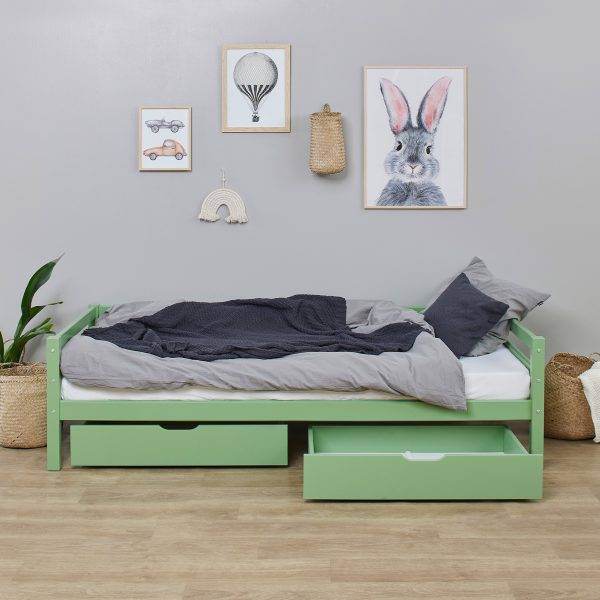 Hoppekids ECO Luxury ladekast voor 70x190 cm en 90x200 cm bedden, Pale Green - Afbeelding 4