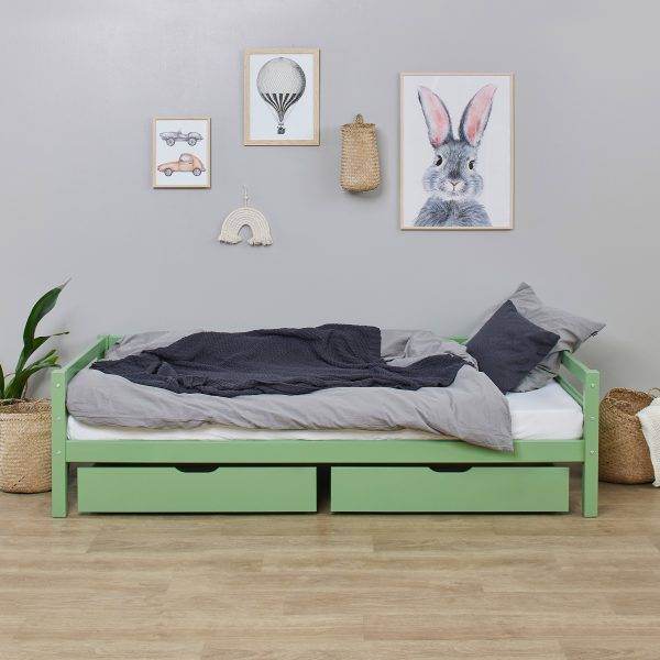 Hoppekids ECO Luxury ladekast voor 70x190 cm en 90x200 cm bedden, Pale Green - Afbeelding 2