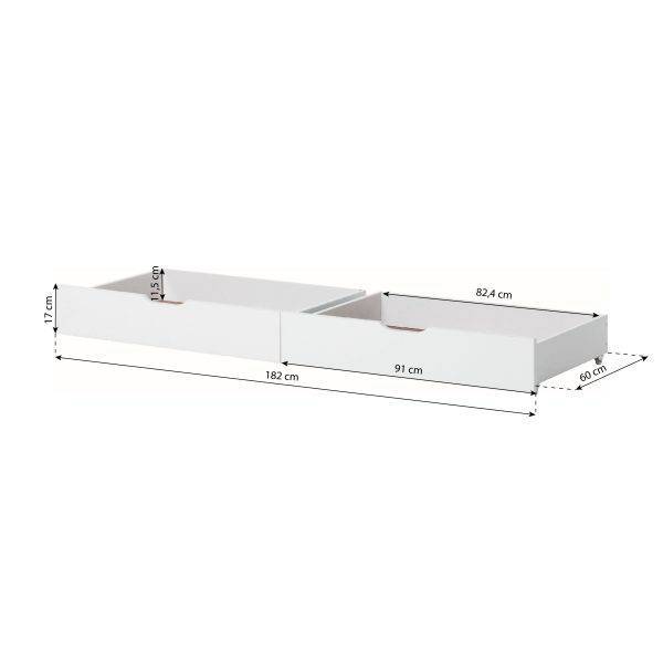 Hoppekids ECO Luxury ladekast voor 70x190 cm en 90x200 cm bedden, Wit - Afbeelding 6