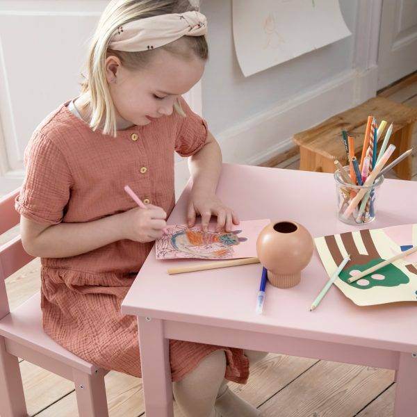 MADS kinder set 1 tafel/1 stoel, Pale pink - Afbeelding 3