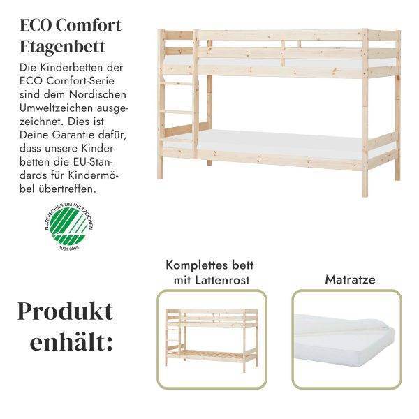 ECO Comfort stapelbed 70x160 cm met lattenbodem & ECO Dream matras, Pale green - Afbeelding 2