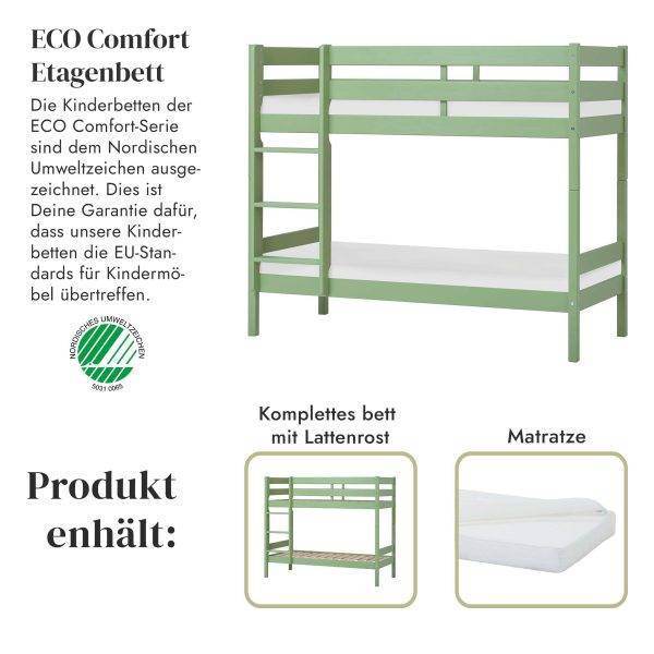 ECO Comfort stapelbed 70x160 cm met lattenbodem & ECO Dream matras, Duifgrijs - Afbeelding 2