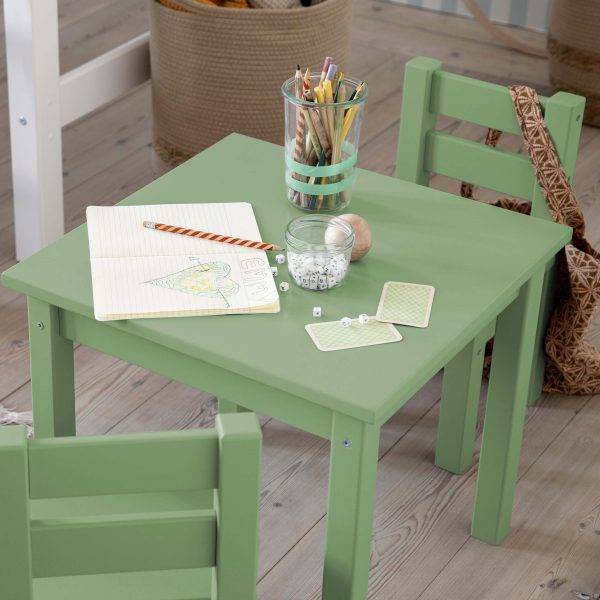 MADS kinder set 1 tafel/1 stoel, Pale green - Afbeelding 2