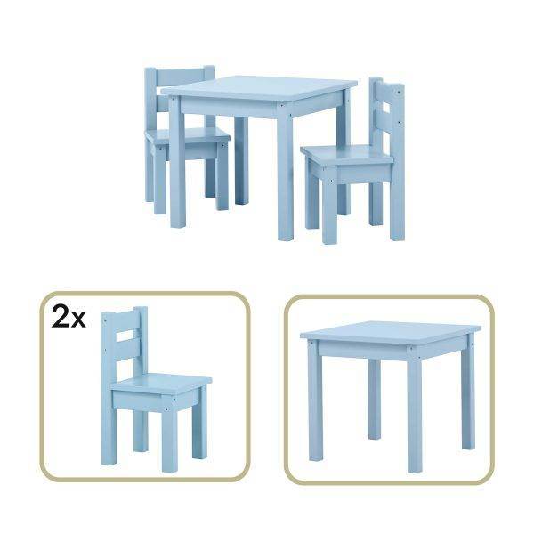 MADS kinder set 1 tafel/2 stoelen, Dream blue - Afbeelding 2