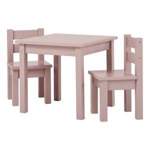 MADS kinder set 1 tafel/2 stoelen, Pale pink