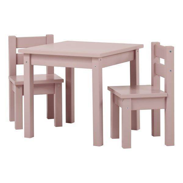 MADS kinder set 1 tafel/2 stoelen, Pale pink