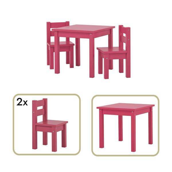 MADS kinder set 1 tafel/2 stoelen, Barok rose - Afbeelding 2