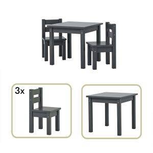 MADS kinder set 1 tafel/3 stoelen, Smoked pearl