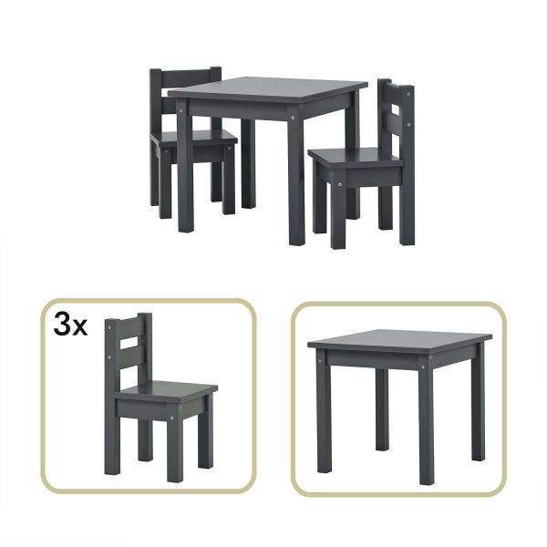MADS kinder set 1 tafel/3 stoelen, Smoked pearl