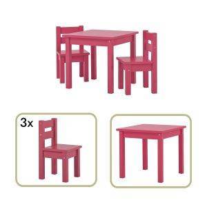 MADS kinder set 1 tafel/3 stoelen, Barok rose