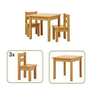 MADS kinder set 1 tafel/3 stoelen, Autumn yellow